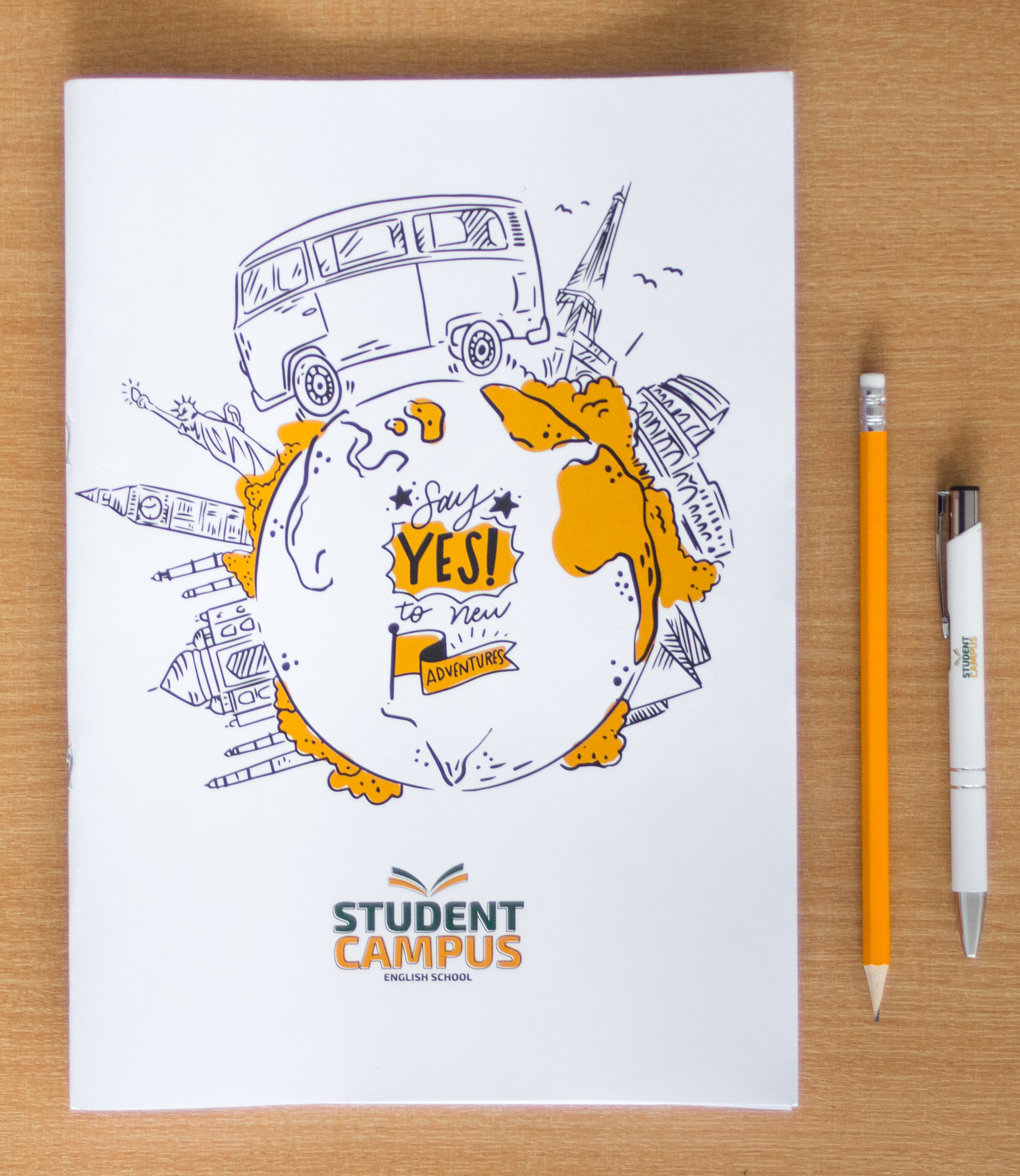 Student showing a Student Campus’ English courses folder